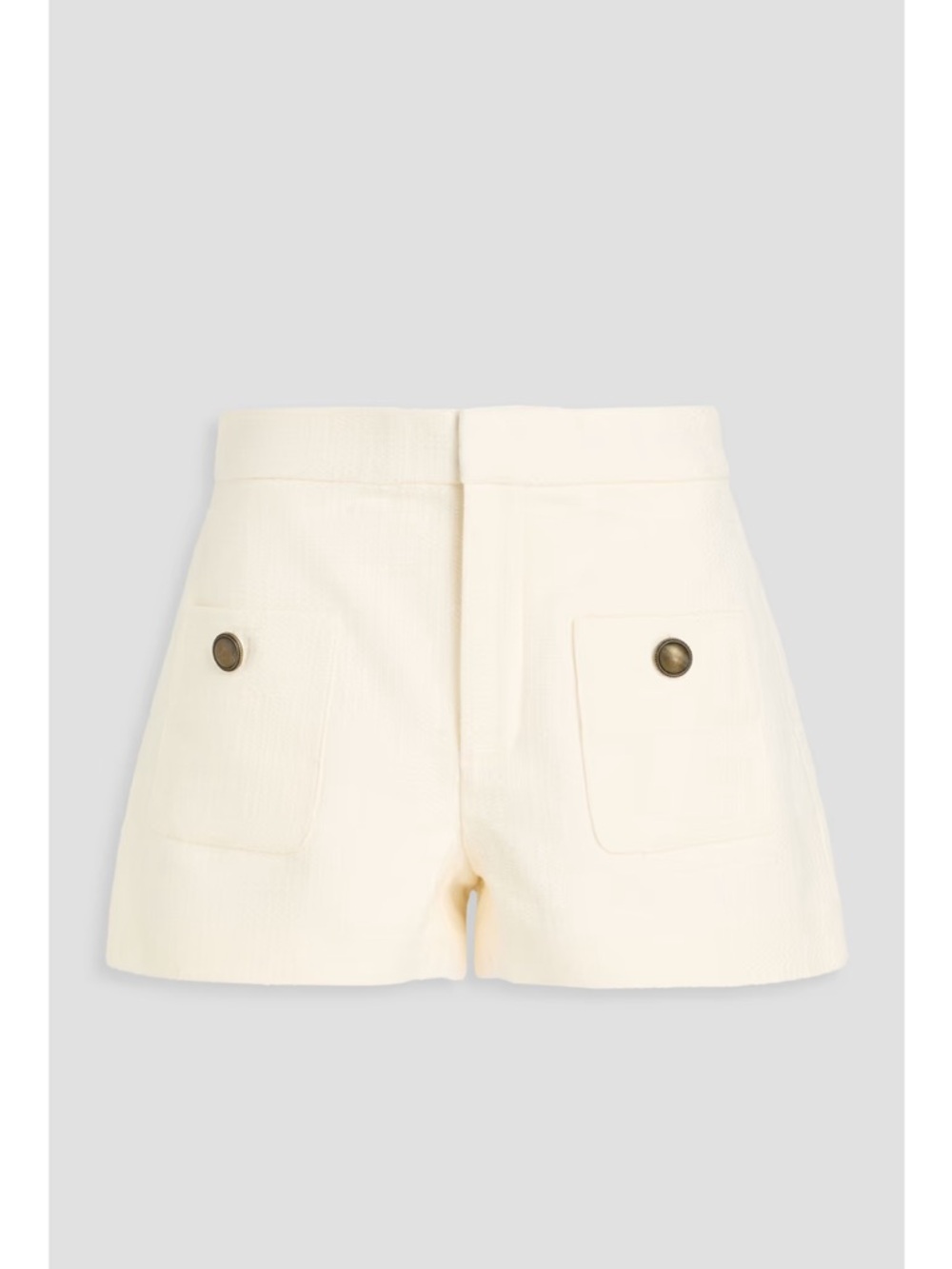 Frame Denim Cream High-Waist Pocket Shorts